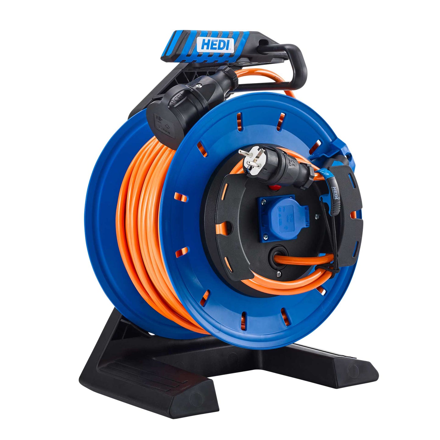 HEDI Vollkunststoff-Gerätekabeltrommel Generation 7 Champion IP54 mit Schleifring | H07BQ-F