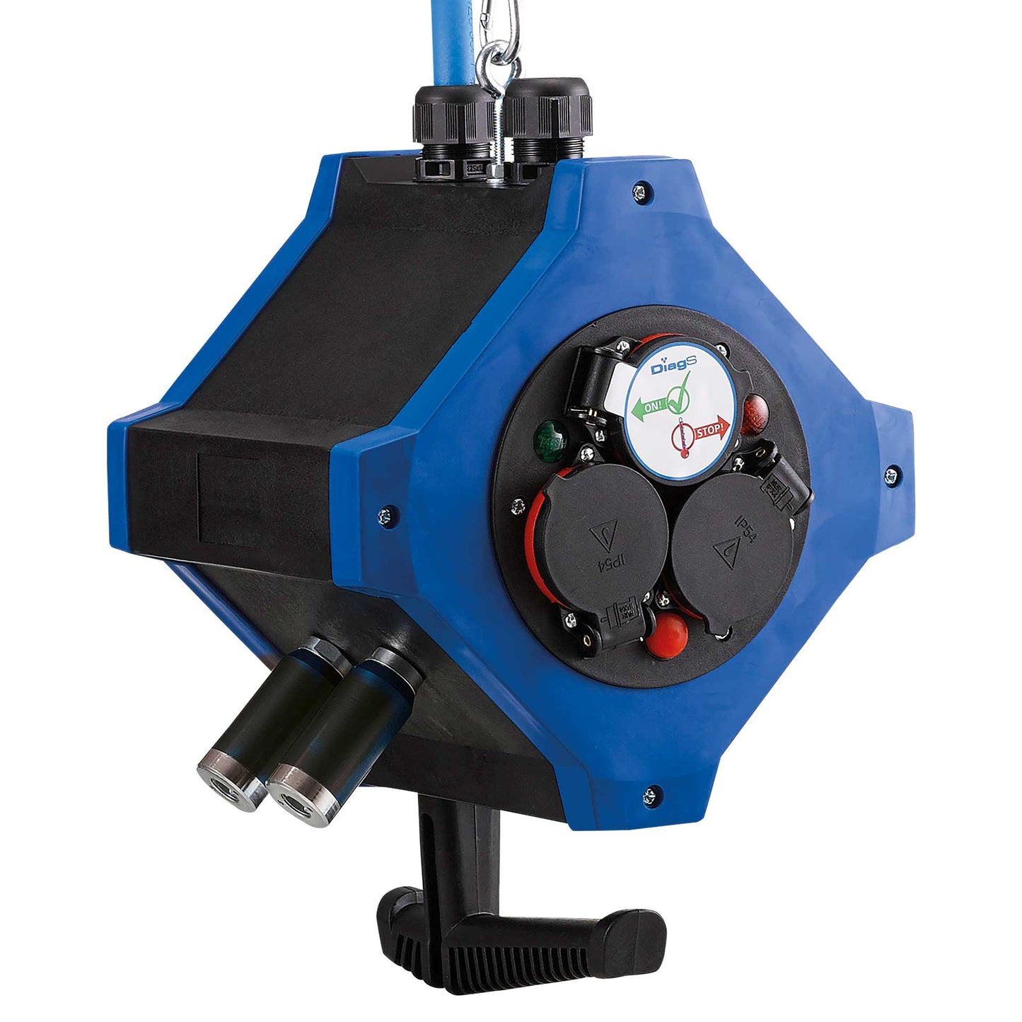 HEDI e.STATION Energie-Hängeverteiler mit 2 Sicherheitsdruckluftausgängen 250v