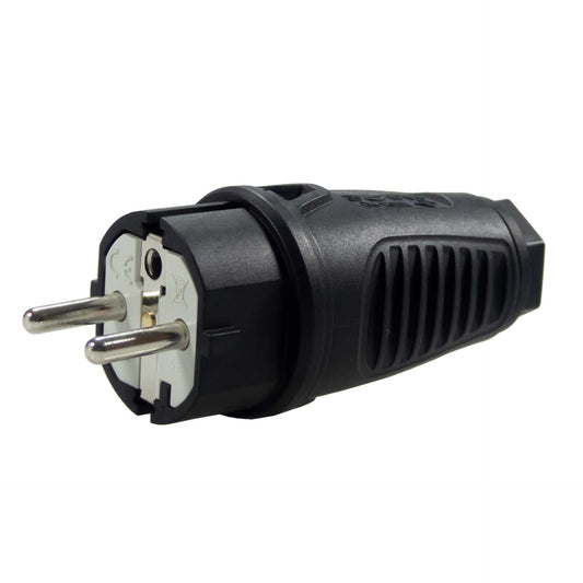 Schutzkontakt-Stecker in Gummi-Ausführung für robuste Anwendungen