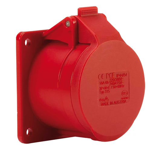 CEE-Einbausteckdose mit Klappdeckel für robuste Stromanschlüsse