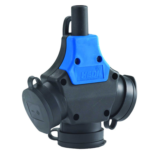 3-fach Schutzkontakt-Hängekupplung in Gummi-Ausführung