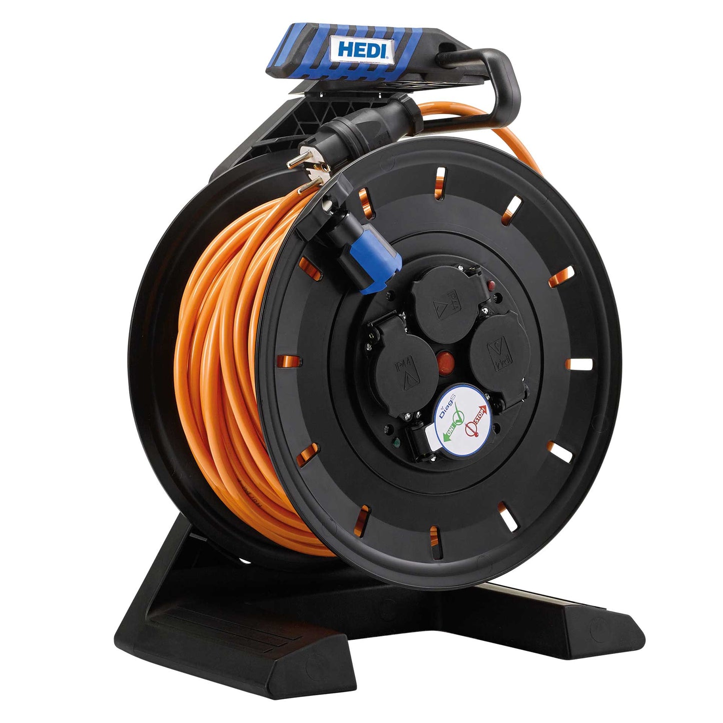 HEDI Vollkunststoff-Kabeltrommel Generation 7 Champion IP54 in schwarz| H07BQ-F