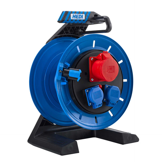 HEDI Vollkunststoff-Drehstromkabeltrommel Champion | leer