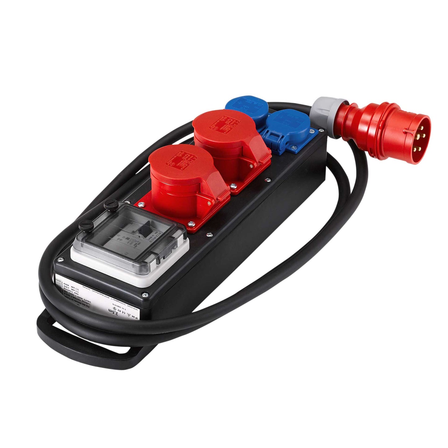 HEDI Vollgummi-Steckdosenleiste mit FI-Schutzschalter | H07RN-F