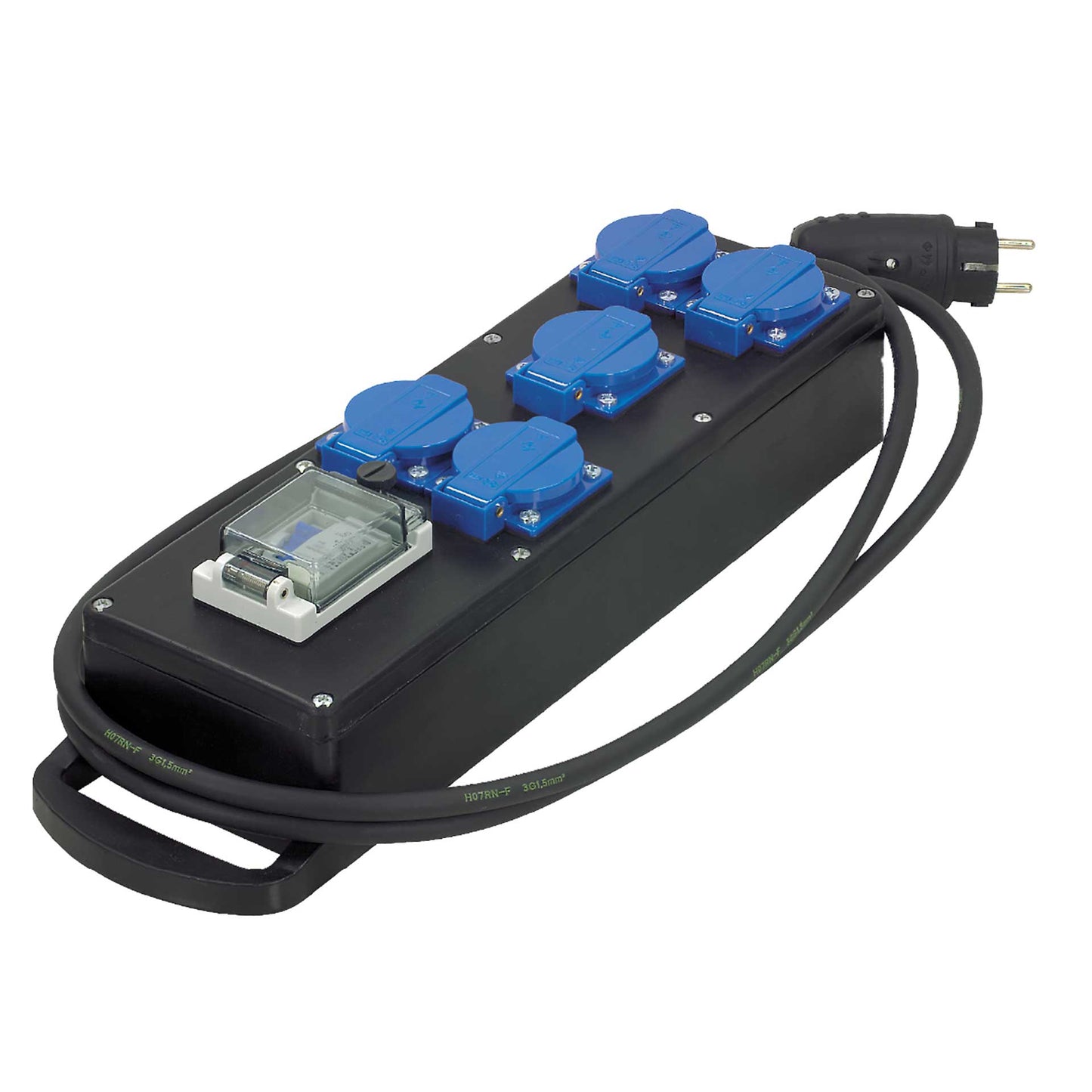 HEDI Steckdosenleiste Vollgummi mit FI-Schutzschalter IP44 | H07RN-F