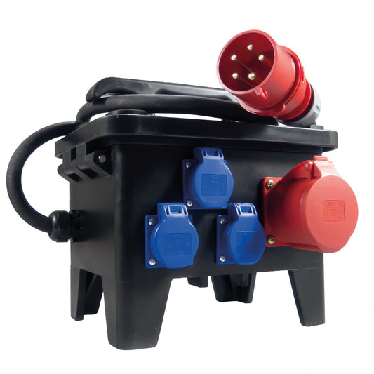 HEDI Steckdosenverteiler aus Vollgummi mit FI-Schutz IP44 | H07RN-F